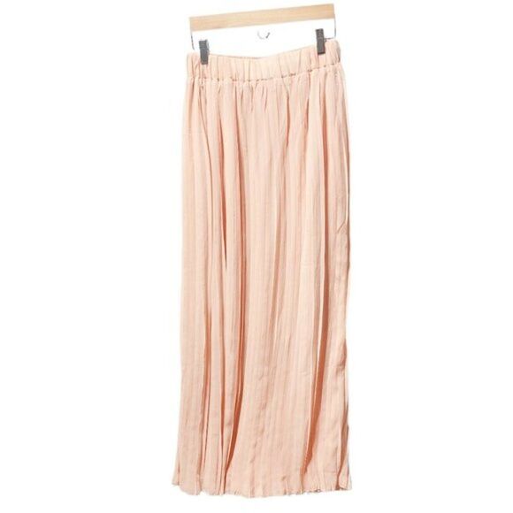 ZINK London Pleated Chiffon Midi Skirt Embellished Waist Band Blush Pink - Picture 5 of 5